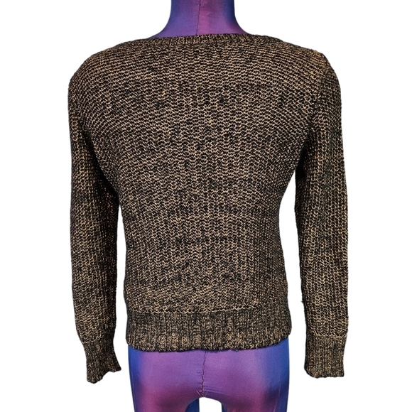 Eileen Fisher Black & Gold Knit Mohair Blend Sweater Size SP Women's Petite M15 - Picture 5 of 8